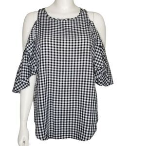 Karen‎ Kane Black Womens Ruffle Sleeve Cold Shoulder Blouse Size XS
